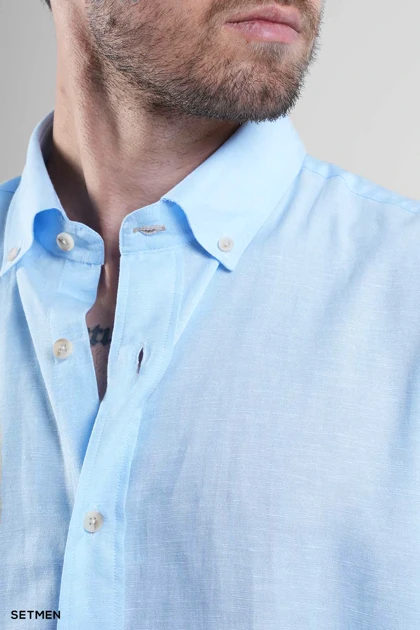 پیراهن مردانه آستین بلند لینن