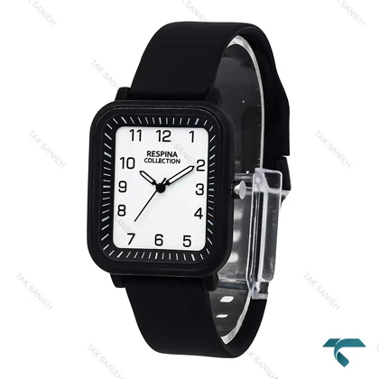 ساعت مچی رسپینا مشکی صفحه سفید Respina-7037-L