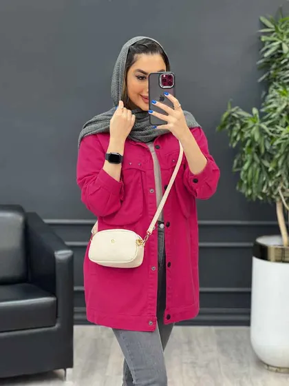 مانتو کتان چهار جیب پرچ پارلا
