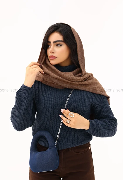 بافت زنانه یقه اسکی رنگی کد1006640
