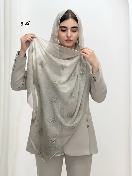 6888-شال گلدوزی پاپیون