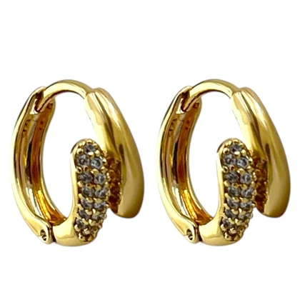گوشواره زنانه ژوپینگ طرح طلا نگین‌دار