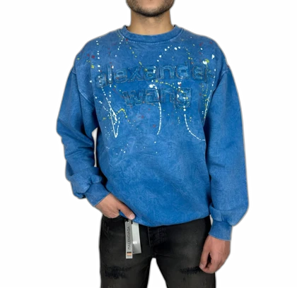 دورس مردانه آبی سنگ شور با چاپ گلدوزی برجسته