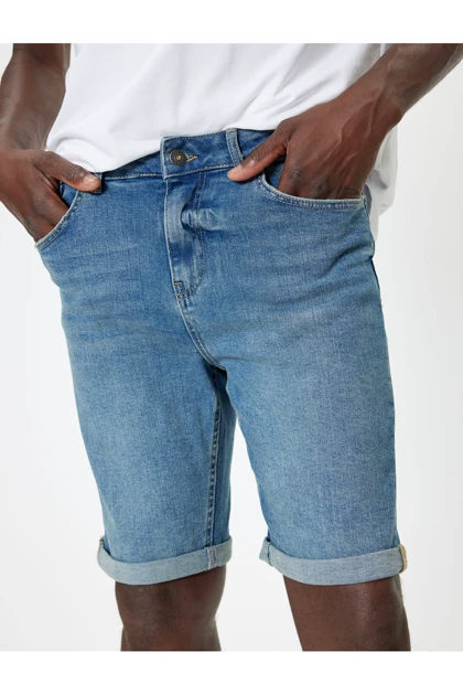 فصل جدید Slim Fit به نقل از شورت جزئیات جیب دکمه Bermuda 4SAM40029ID