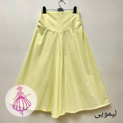 دامن شلواری کمرگنی لینن