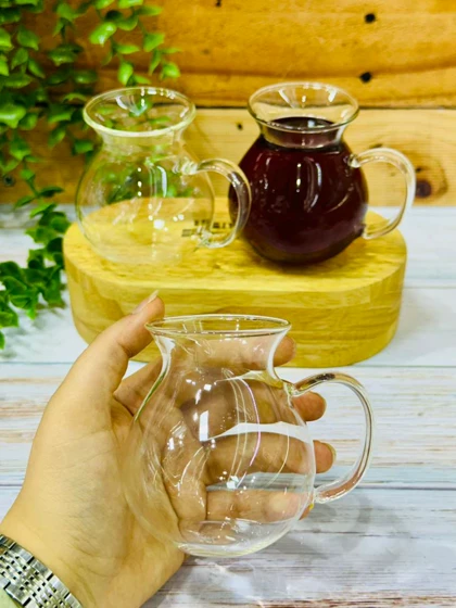 فنجان کمرباریک دسته دار پیرکس