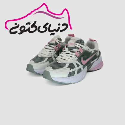 کتانی نایک v2k خاکستری صورتی اورجینال