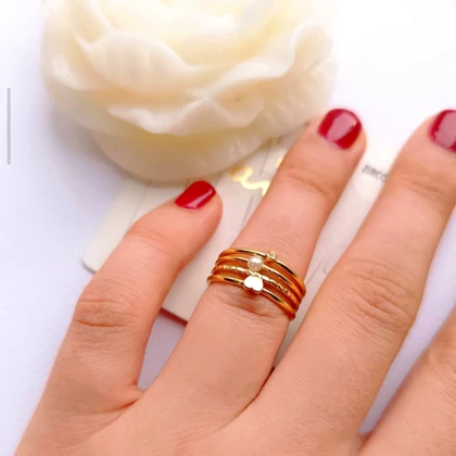 پک انگشتر قلب و مروارید ظریف