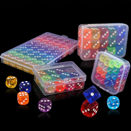 تاس شفاف اکریلیک بسته 50 عددی مدل Boxed
