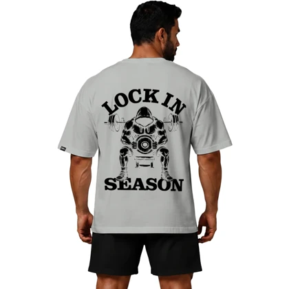تیشرت مردانه زنانه اورسایز نخی 1991 Lock In Season مدل TS19110