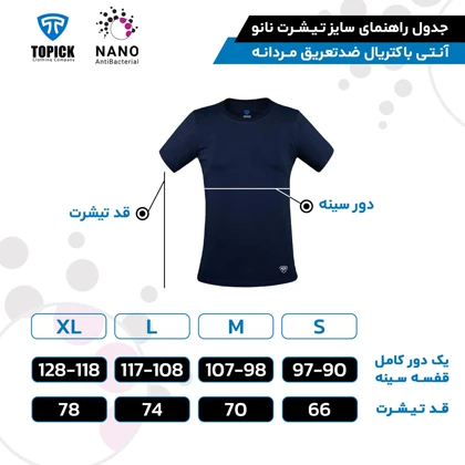 تیشرت نانو آنتی باکتریال ضدتعریق مردانه یقه گرد سورمه ای