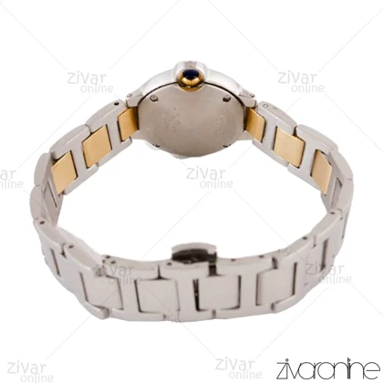 ساعت کارتیر زنانه مدل بالن بلو دورنگ طلایی 104544