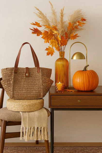 کیف قایقی رافیا پولکی