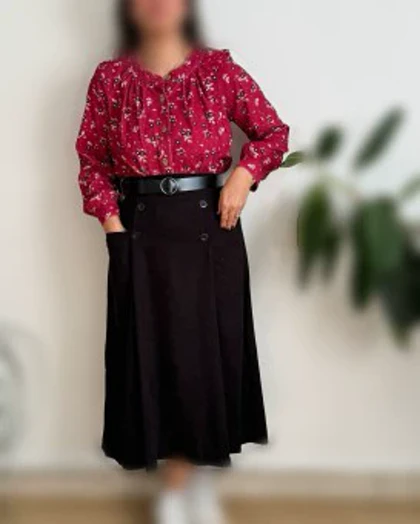دامن مخمل کبریتی