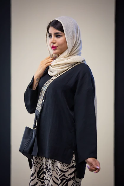 مانتو لینوسل یقه هفت جلو بسته