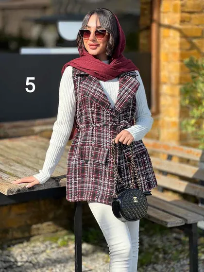 ژیله دو جیب پاکتی کمردار
