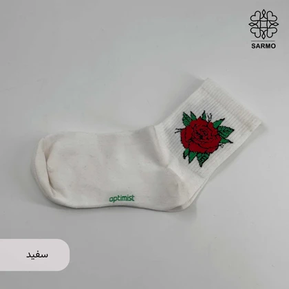 جوراب طرح گل رز سرخ