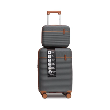 چمدان Monza مدل M-095-PP-SX سایز کوچک به همراه چمدان لوازم آرایشی