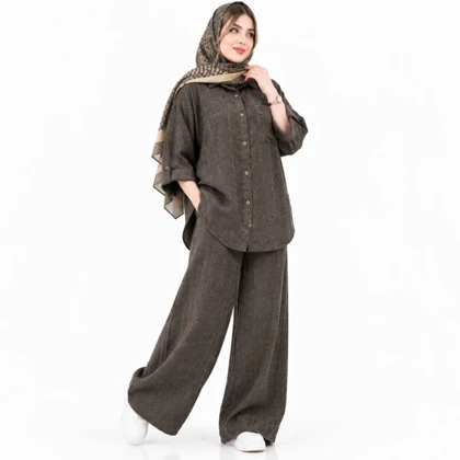 ست مانتو و شلوار زنانه مخمل پاییزی کد 275