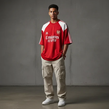 کیت باشگاهی تیشرتشلوارک قرمز آرسنال پارچه پنبه دو نخ لاکرا دار کیفیت استثنایی