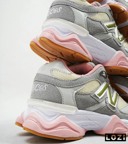 کفش کتانی زنانه طوسی لیمویی صورتی NEW BALANCE 9060
