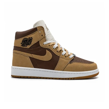 کفش و کتانی مردانه و زنانه ساق‌دار مدل NIKE JORDAN 1 رنگ موکا قهوه ای کد 2122