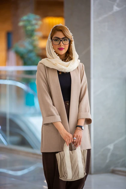 مانتو راه راه یقه شالی New