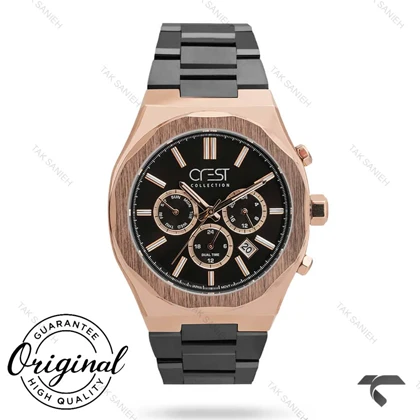 ساعت کرست مردانه 6285-3 صفحه مشکی Crest-10911-G