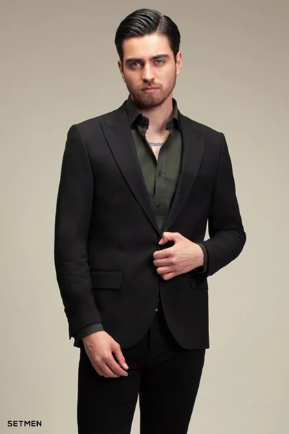 کت تک مردانه یقه بلیزر