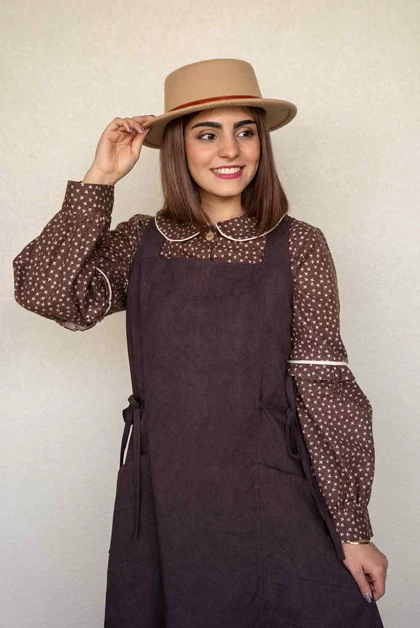 سارافون زنانه مخمل کبریتی مدل طلوع