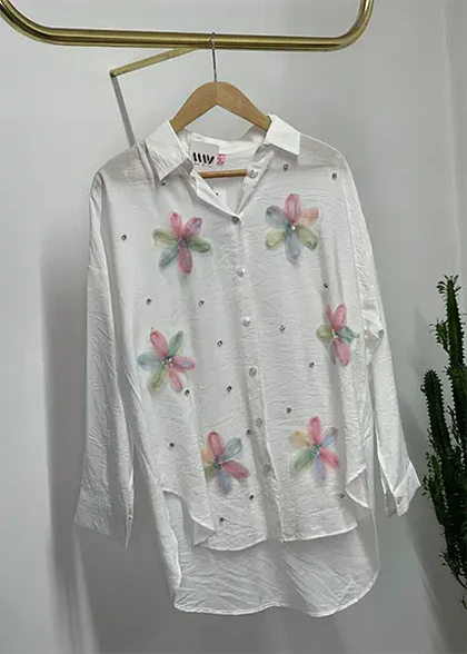 شومیز گل برجسته کد 4037