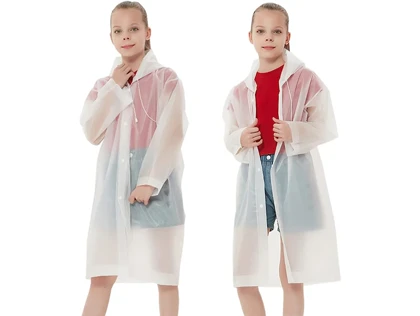 پانچو بارانی ضدآب شفاف با قابلیت استفاده مجدد Reusable EVA Rain Poncho