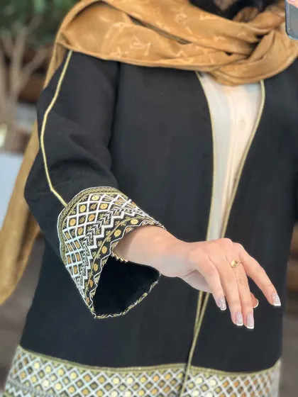 مانتو ژاکارد پولک دوزی