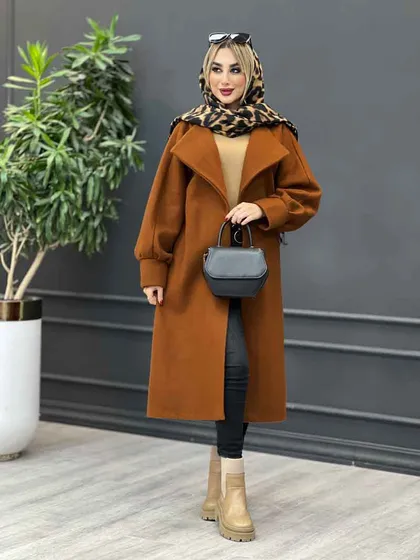 پالتو یقه آمریکایی آستین پیله