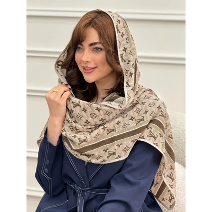 شال پلیسه نخی دورگان طرح لویی ویتون