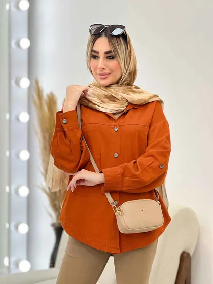مانتو کتان دو جیب پشت پیله