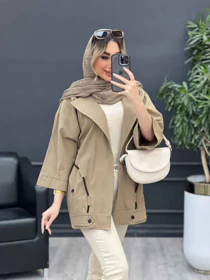 مانتو لینن بند نما جیب دکمه
