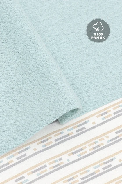 سرویس روتختی دو نفره Dormy Home مدل Flania ٪100 پنبه - نعنایی