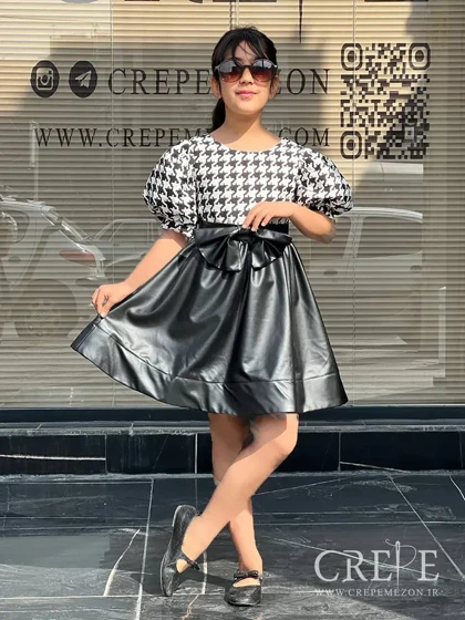 پیراهن چرم آستین پفی