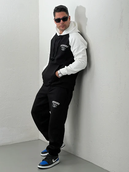 ست مردانه هودی و جاگر گلدوزی