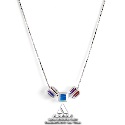 گردنبند سه کریستال سواروسکی Swarovski Cube Crystal Necklace 01