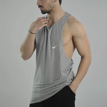 رکابی ورزشی پشت کش دار مردانه نایک مدل VHD-Dri Fit-4K0998 طوسی روشن