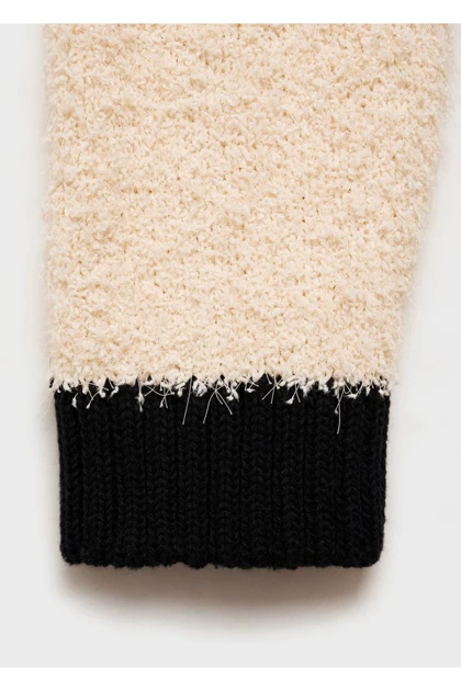 ژاکت کش باف پشمی زنانه اورجینال منگو mango