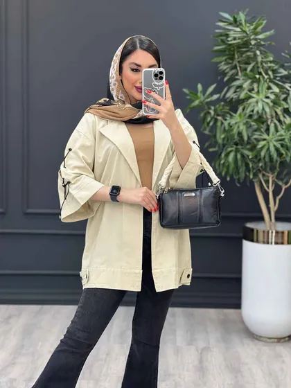 مانتو لینن بغل پاگن آستین ضربدری