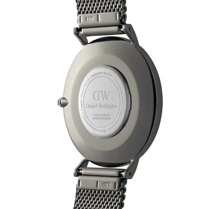 ساعت دنیل ولینگتون مردانه بند حصیری نقره ای صفحه سرمه ای DW-4695-G