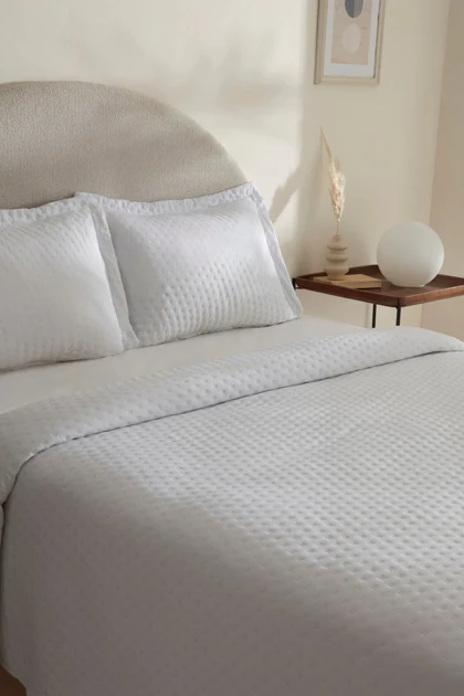 روتختی دو نفره Karaca Home مدل Breeze Soft پلی‌استر - سفید