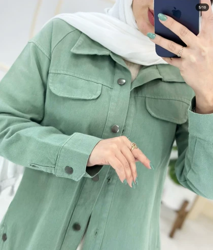 کت کتان زنانه بغل دکمه اسپرت