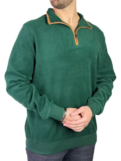 سلانیک بیسیک نیم زیپ مردانه رنگ سبز کد 89868