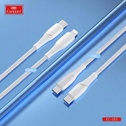کابل تایپ سی به لایتنینگ ارلدام Earldom مدل EC-163Ci توان 20 وات 25 سانتی متر