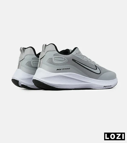 کفش کتانی مردانه و زنانه طوسی سفید نایک NIKE air zoom مدل 7588